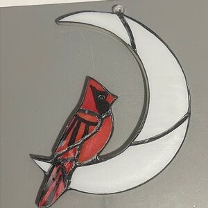 Suncatcher Acrylic Cardinal Bird & Moon New Gifs Home Cabin Decor
